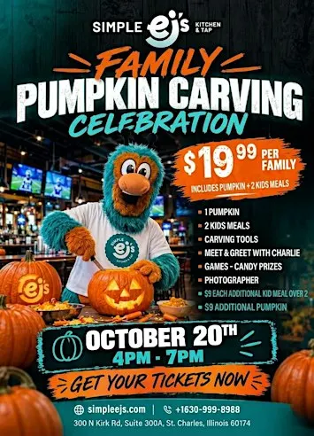 Family Pumpkin Carving Celebration at Simple EJ's