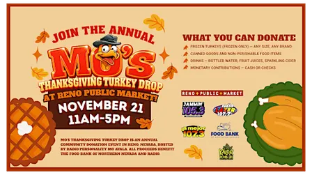 MO’s Annual Thanksgiving Turkey Drop Returns to Reno Public Market