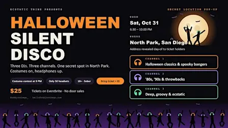 Halloween Silent Disco: Secret Location Pop-Up · North Park, San Diego