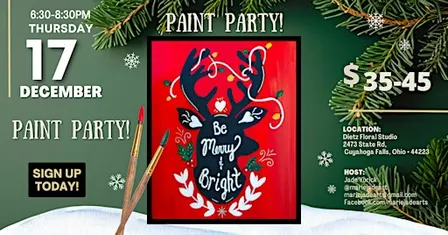 Merry Red Reindeer Paint Party