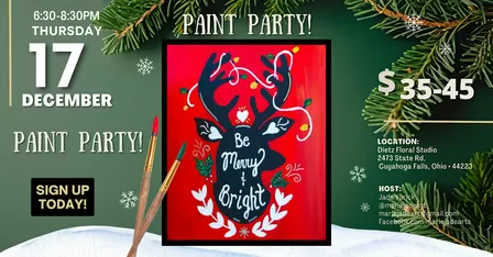 Merry Red Reindeer Paint Party