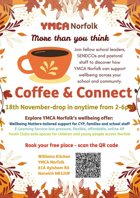 Coffee & Connect: School Wellbeing - YMCA Norfolk Drop-In