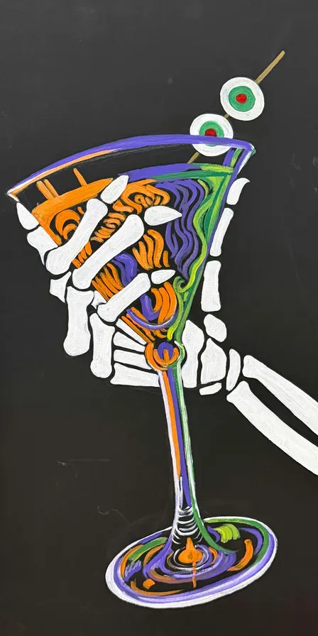 Martini Skeleton Paint 'N Sip
