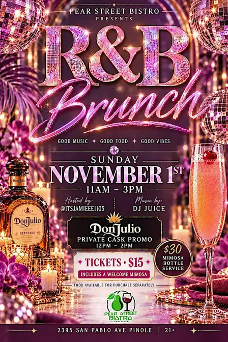 R&B Brunch Pear Street Bistro - Sun, November 1st