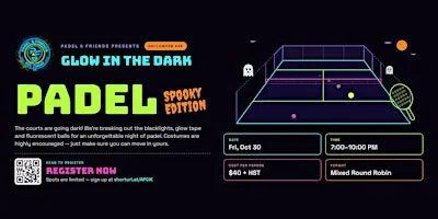 GLOW IN THE DARK PADEL. SPOOKY EDITION!