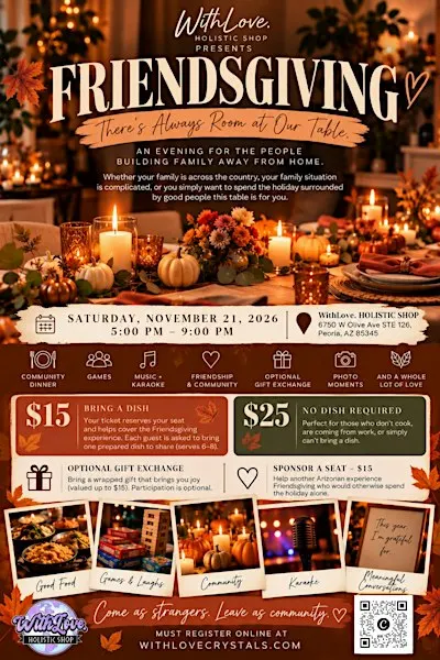 Arizona Friendsgiving 2026 | Dinner, Games & New Friends in Peoria