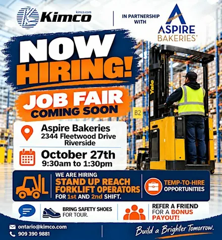 Kimco Staffing Forklift Operator (Standup Reach) Job Fair