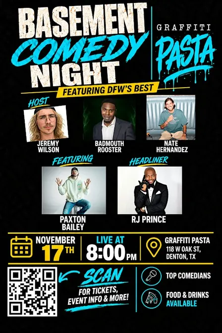 Denton Stand Up: Basement Comedy Night at Graffiti Pasta