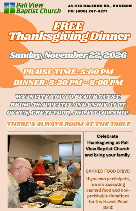 FREE Annual Community Thanksgiving Dinner