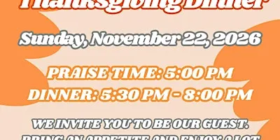 FREE Annual Community Thanksgiving Dinner