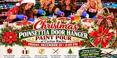 Poinsettia Door Hanger Paint Pour & Sip