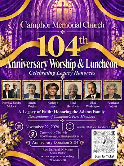 Camphor Church 104th Anniversary Worship Service and Legacy Luncheon
