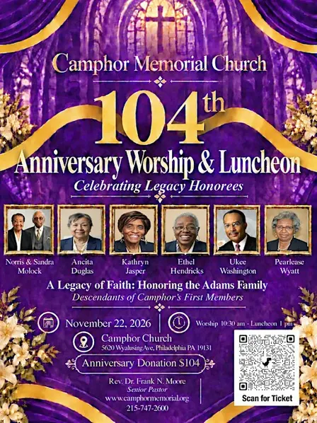 Camphor Church 104th Anniversary Worship Service and Legacy Luncheon