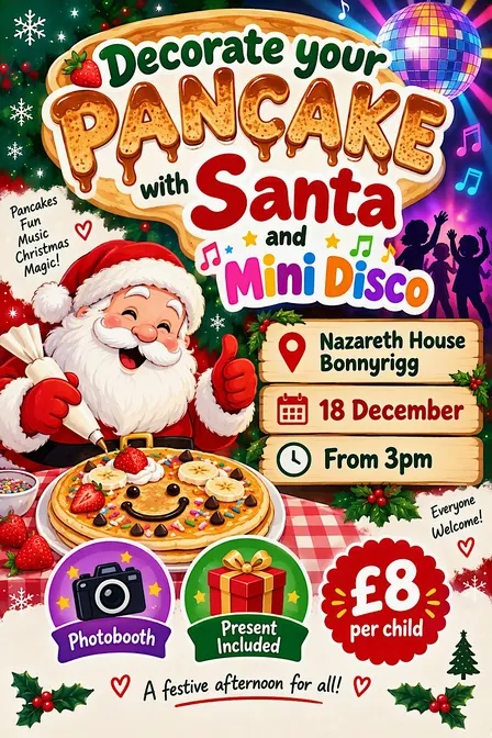 Decorate your pancake with Santa