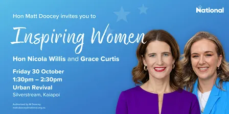 Inspiring Women with Hon Nicola Willis and Grace Curtis