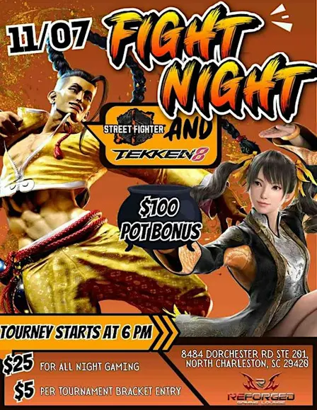 Tekken & Street Fighter Tournament- $100 Pot Bonus