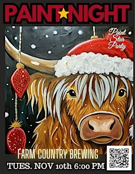 Christmas Cow Paint Night in Langley at  Farm Country!