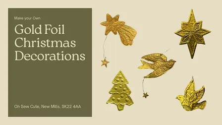 Christmas Craft -Make Your Own Christmas Decorations By Embossing Gold Foil