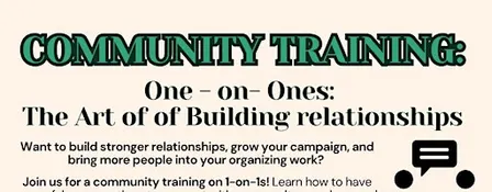 Community training: 1on1s- The Art of Building Relationships
