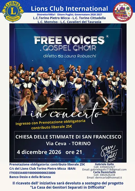 CONCERTO GOSPEL DI BENEFICENZA - FREE VOICES CHORUS - LIONS INTERNATIONAL