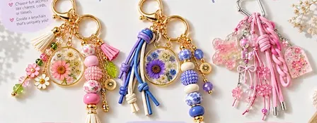 Chunky Bead & Resin Keychains