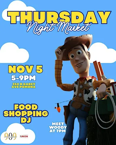 Thursday Night Market: Meet Woody from Toy Story!