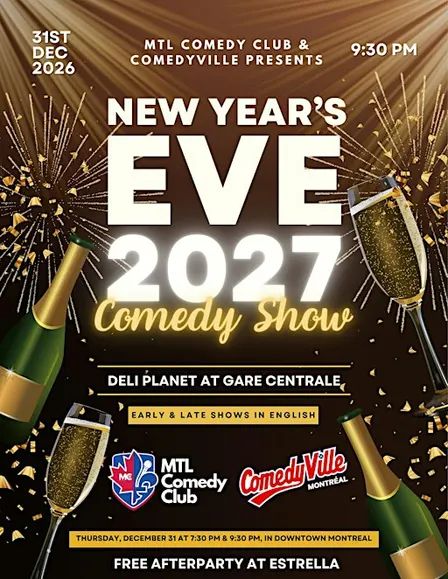 New Year's Eve - Live English Stand Up Comedy Show ( 9:30pm - 11:00pm )