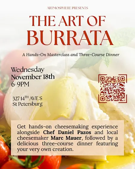 The Art of Burrata: Hands-On Cooking Class and 3 Course Dinner