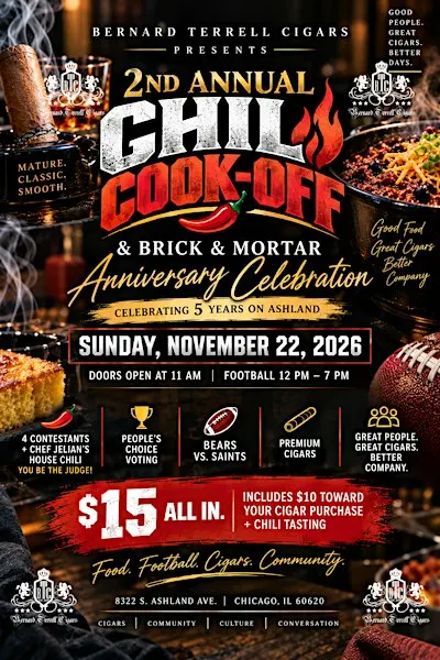 Bernard Terrell Cigars Presents 2nd Annual Chili Cook off & Anniversary