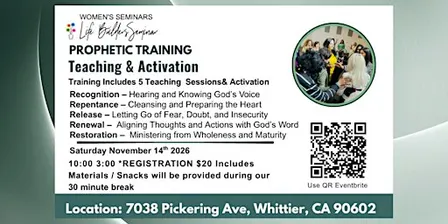 PROPHETIC TRAINING Teaching & Activation