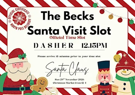 DASHER - 12.15pm Santa Claus Slot @ The Becks & our Christmas Fair