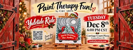 YULETIDE RIDE C&C ARTS Fun Festive Christmas Paint & Sip Art Event
