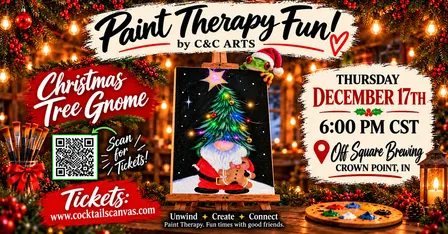 The Christmas Tree Gnome C&C ARTS Fun Festive Social Paint & Sip Art Event