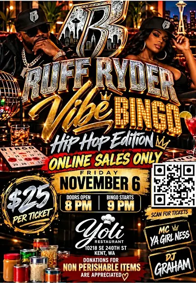 Seattle Ruff Ryders Vibe Bingo