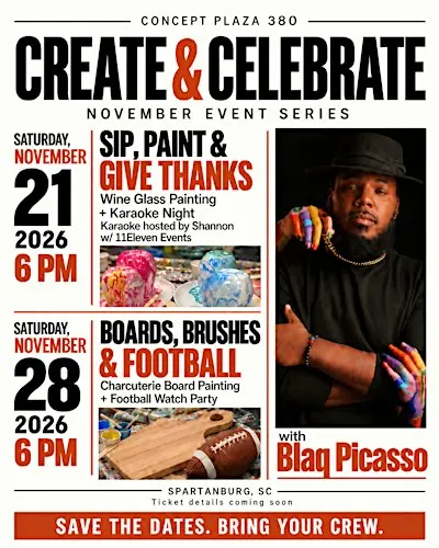 Spartanburg Wine Glass Painting: Sip, Paint & Give Thanks