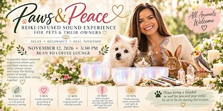 Paws & Peace” — 45-Minute Reiki-Infused Sound Bowl Experience
