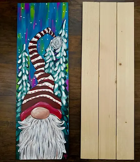 Winter Gnome Canvas OR Wood Panel Painting at Downhill Brewing - Parker