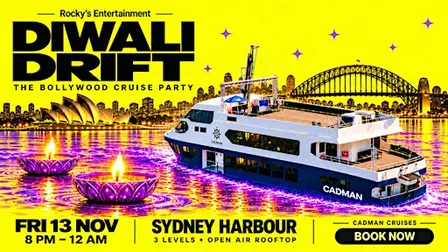 Bollywood -Diwali Drift Cruise Party | Cadman Cruises Sydney