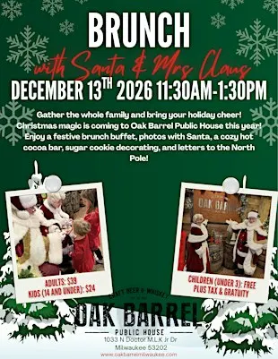 Brunch with Santa & Mrs Claus at Oak Barrel Public House