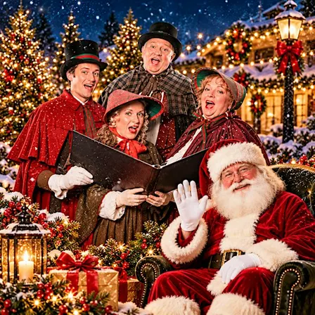 Yuletide Carolers & Santa Photos