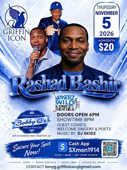 Jokerz Wild Comedy Series: Rashad Bashir Live in Freeport — Thursday, Novem