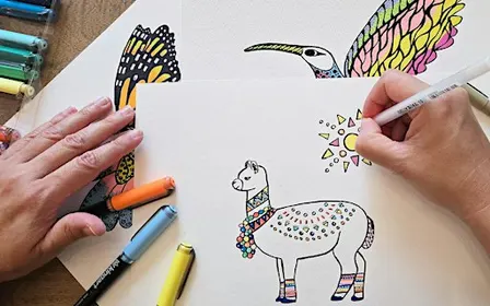 ART & Español: Alpaca in Acrylic & Ink · Bilingual Art Class, Burlington