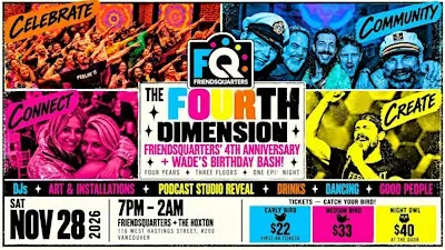 THE FOURTH DIMENSION FOUR YEARS. THREE FLOORS. ONE EPIC NIGHT.