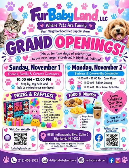 FurBabyLand Pet Supply Grand Opening/Ribbon Cutting/Food Drinks and Raffles