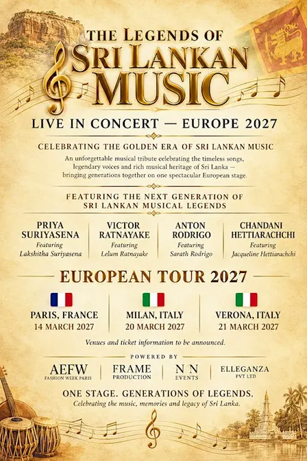 THE LEGENDS OF SRI LANKAN MUSIC  LIVE IN CONCERT — EUROPE 2027