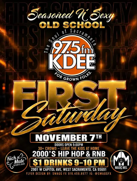 97.5 Presents Grown Folks First Saturdays- $1 Drinks from 9pm-10pm