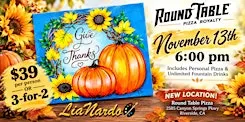 Pizza & Paint and Fall Fun w/LiaNardo at Round Table Pizza Canyon Springs