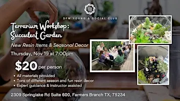 Fall Terrarium Workshop: Create Your Own Succulent Garden
