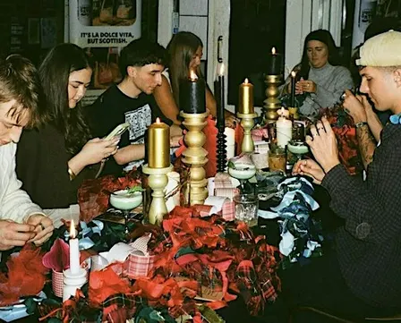 Christmas Fabric Wreath Workshop BYOB