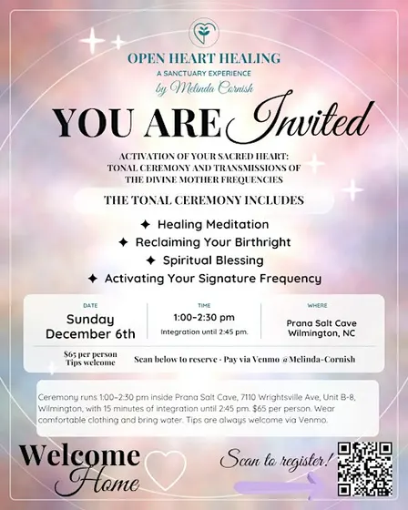 Activation of Your Sacred Heart: Tonal Ceremony | Prana Salt Cave, Dec 6